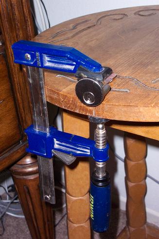 lock clamped to furniture